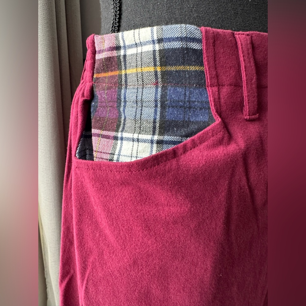 Capacity Vintage 90s Cottagecore Button-Front Pencil Skirt in Rich Red plaid M - Picture 8 of 10